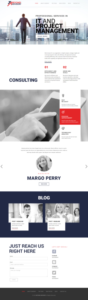 Web Design by chakraadhar b for Beyond Advisory Consulting  | Design #25180478