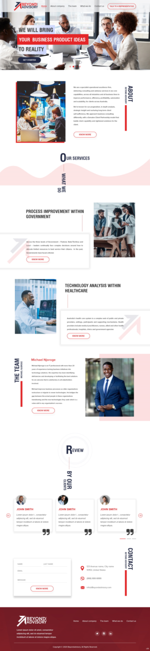 Web Design by pb for Beyond Advisory Consulting  | Design: #25182059
