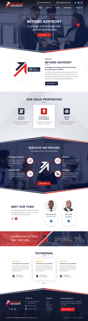 Web Design by Shijo John for Beyond Advisory Consulting  | Design: #25187029
