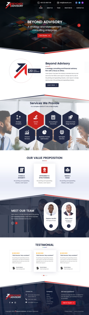 Web Design by Shijo John for Beyond Advisory Consulting  | Design: #25187487