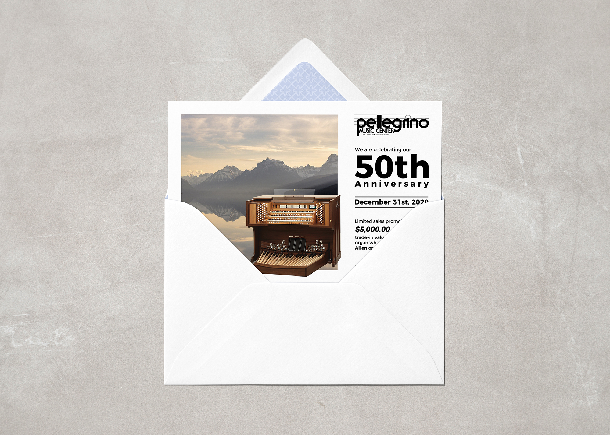 Design de Carte Postale par Cosmos Studios pour Pellegrino Music Center | Design #25177220