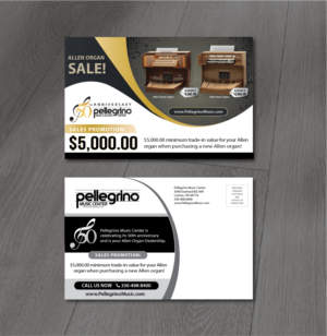 Postcard Design by alex989 for Pellegrino Music Center | Design: #25209754