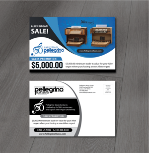 Postcard Design by alex989 for Pellegrino Music Center | Design: #25227366