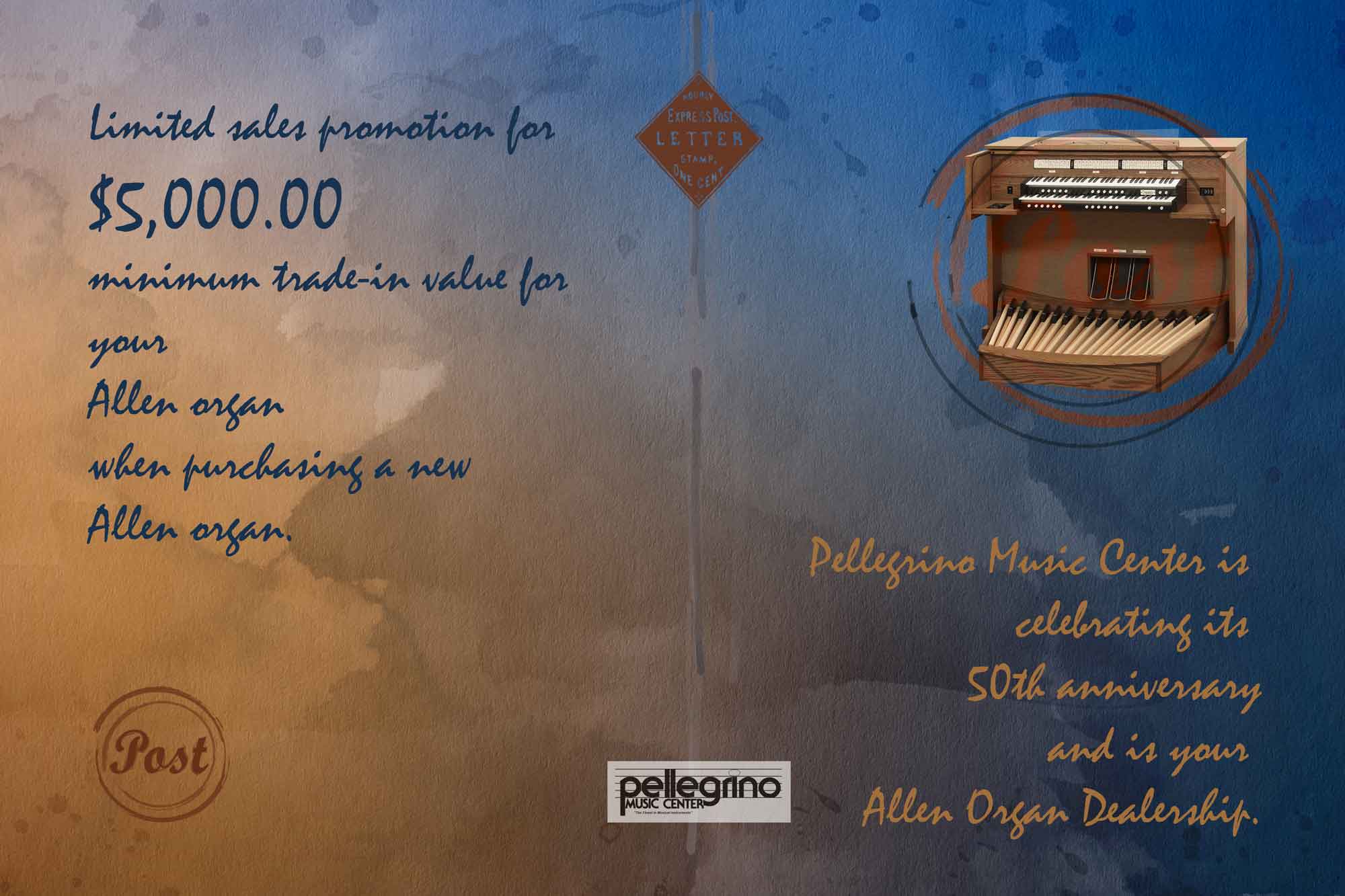 Postcard Design by diana popescu for Pellegrino Music Center | Design #25199499