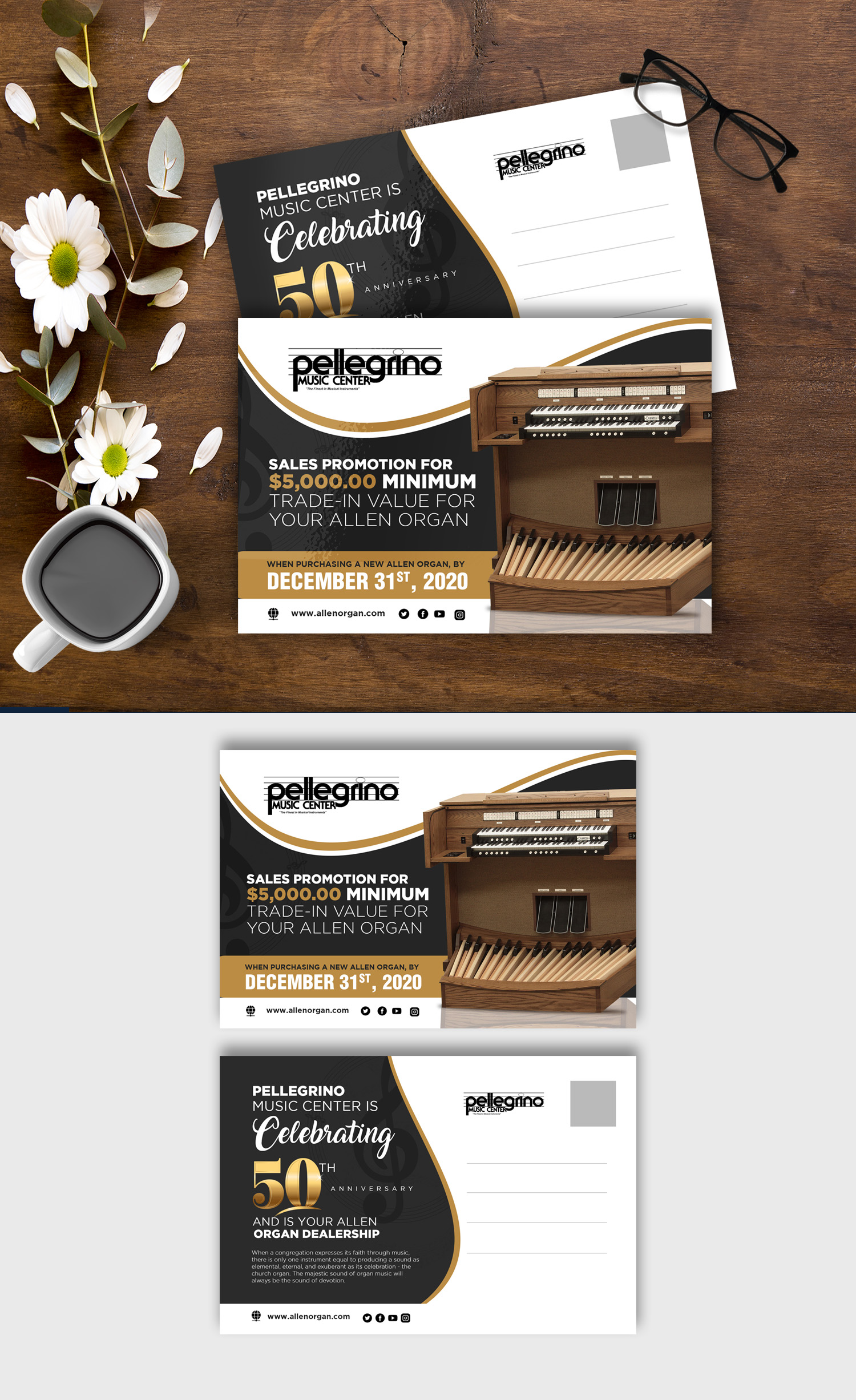 Postcard Design by debdesign for Pellegrino Music Center | Design #25182402