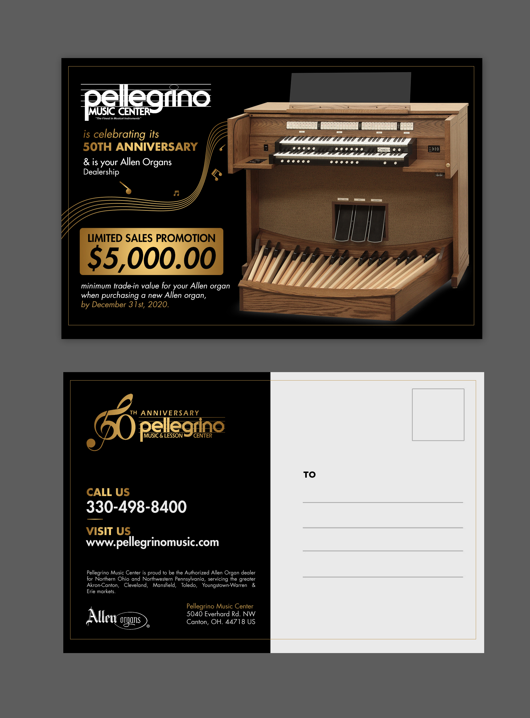 Design de Carte Postale par chandrayaan.creative pour Pellegrino Music Center | Design #25177081