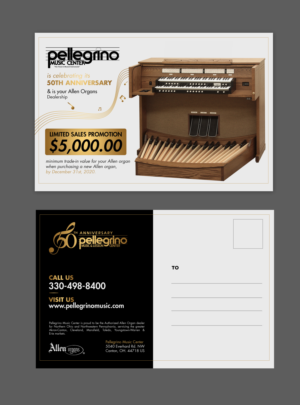 Postcard Design by chandrayaan.creative for Pellegrino Music Center | Design: #25177158