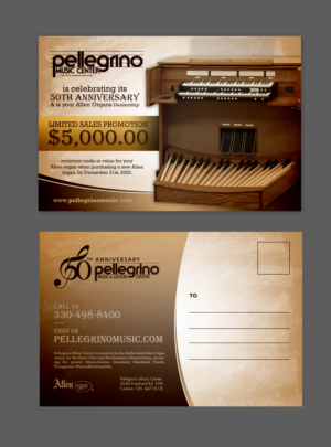 Postcard Design by chandrayaan.creative for Pellegrino Music Center | Design: #25178685