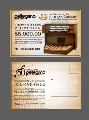 Postcard Design by chandrayaan.creative for Pellegrino Music Center | Design: #25178687