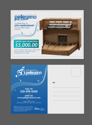 Postcard Design by chandrayaan.creative for Pellegrino Music Center | Design: #25198354