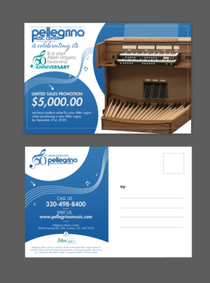 Postcard Design by chandrayaan.creative for Pellegrino Music Center | Design: #25198594