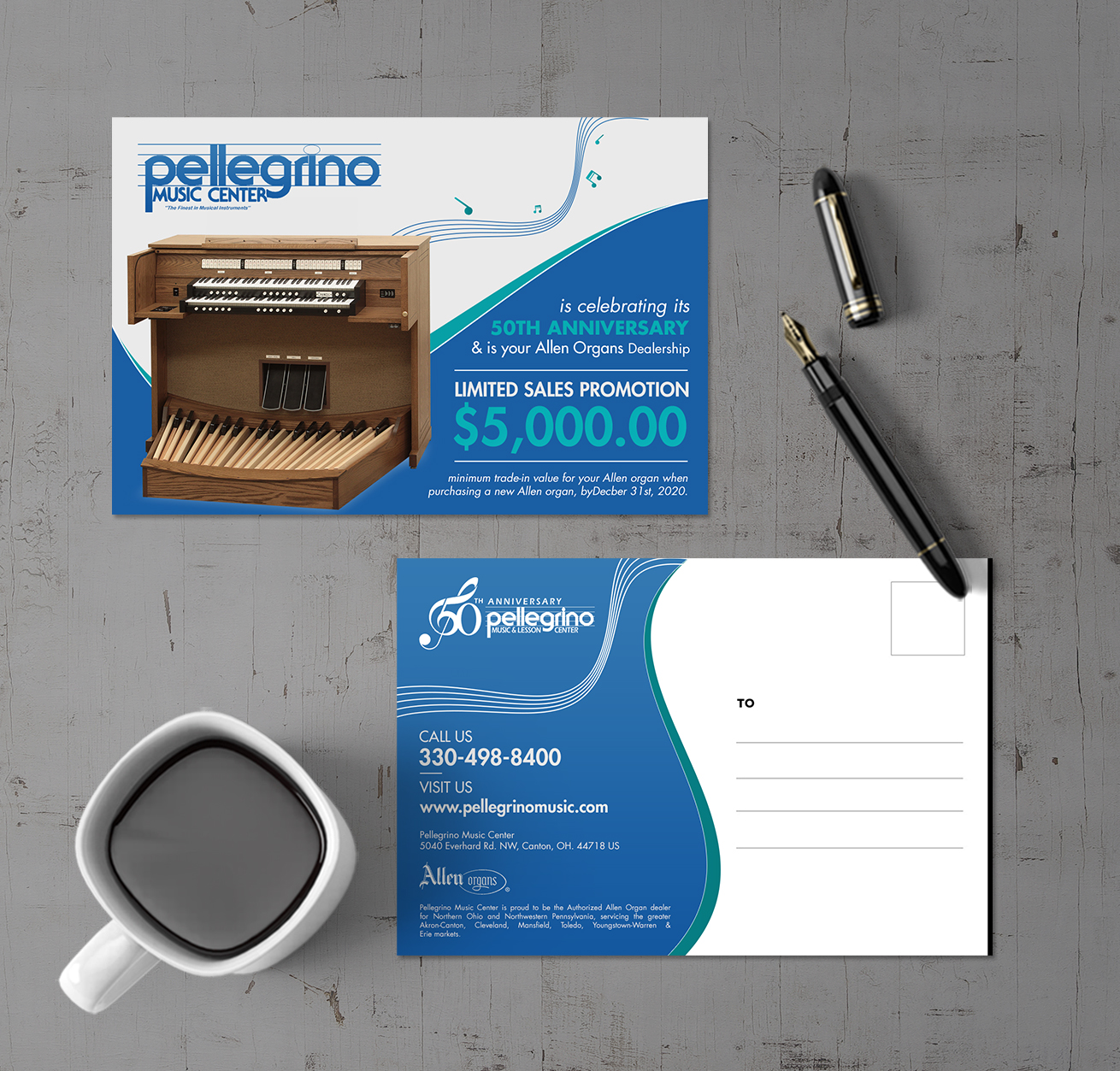 Design de Carte Postale par chandrayaan.creative pour Pellegrino Music Center | Design #25198649