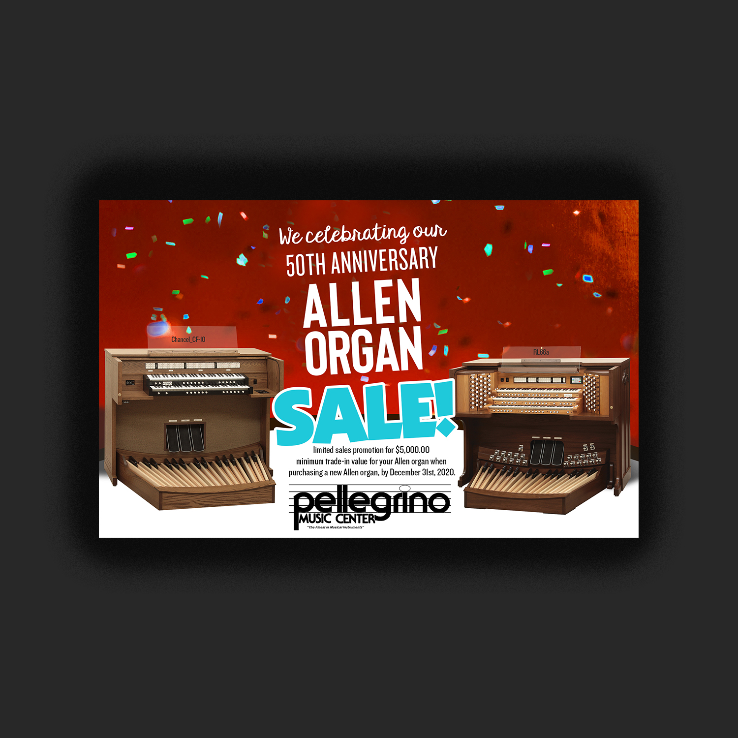 Postcard Design by ekta.web for Pellegrino Music Center | Design #25194439