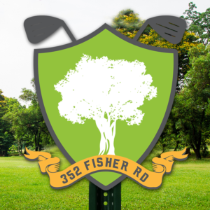 hand painted address sign/ old golf course look | Graphic Design by u2square