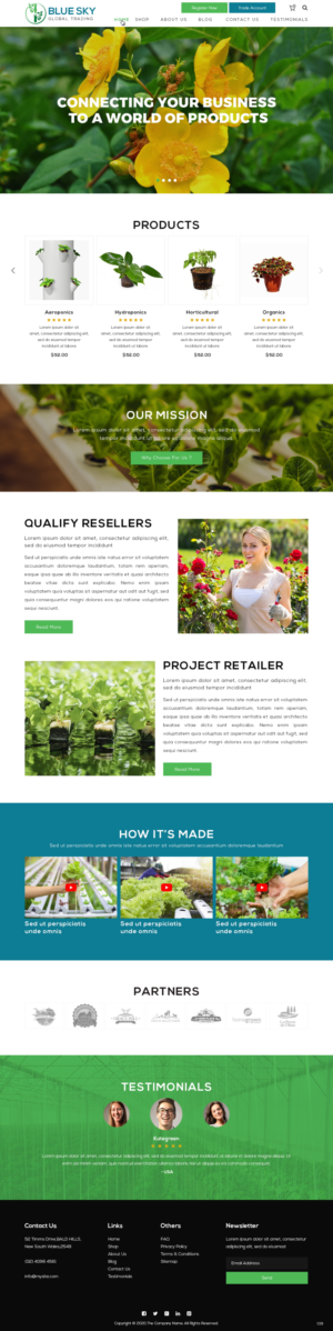 Web Design by pb for Blue Sky Global Trading Pty Ltd | Design #25210724
