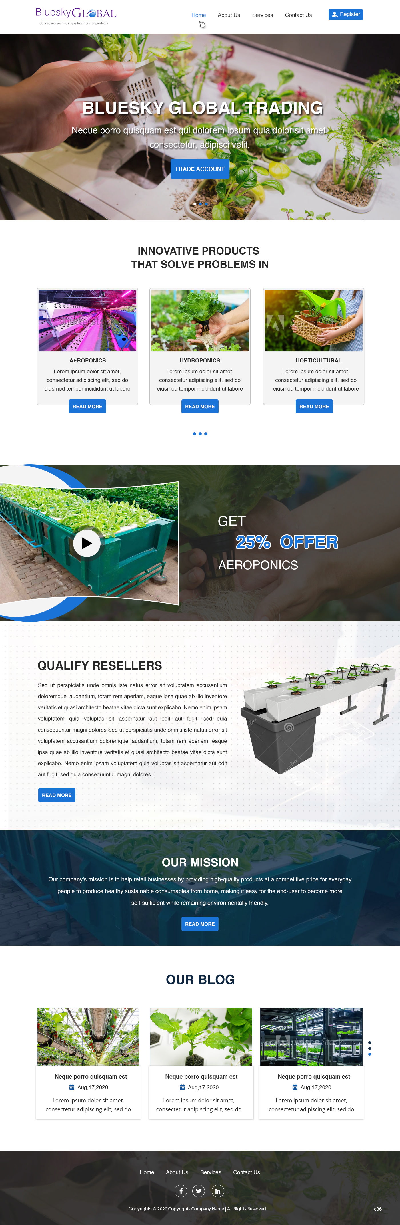 Web Design by pb for Blue Sky Global Trading Pty Ltd | Design #25211789