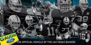 Las Vegas Raiders/Gaudin Ford Outdoor Window Vinyl  | Graphic Design by Al Pech