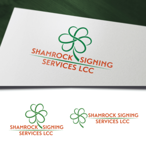 The name of the company is Shamrock Signing Services LLC.  I'd like the design to include a shamrock as well as the colors orange, white and green.  Perhaps the Shamrock could include or be designed using the 3 S's from the company name?  Idea concept below. | Logo Design by WooW Designs