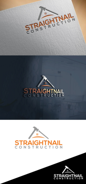 StraightNail Construction (may be in all caps) | Logo Design by ZJ Design