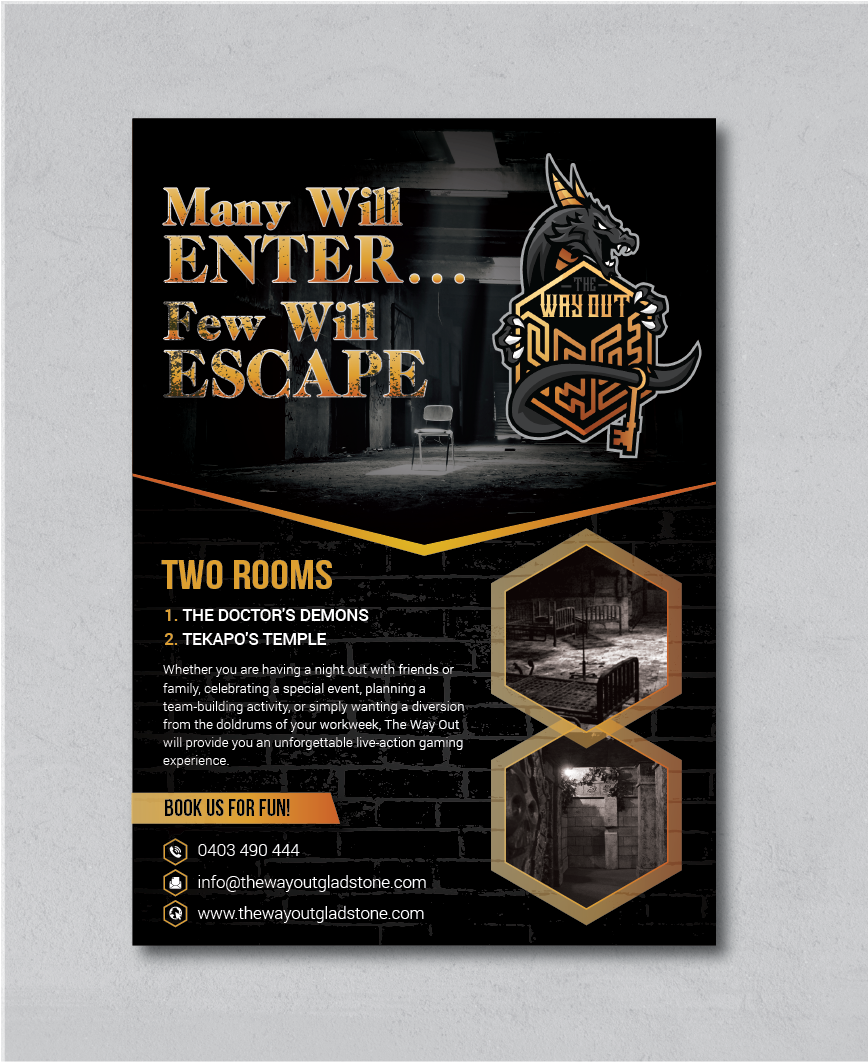 Flyer Design by alex989 for The Way Out Gladstone | Design #25192880