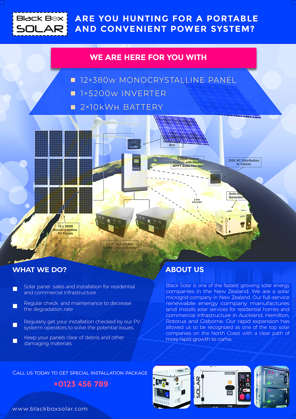 Flyer Design by ahmed_iqbal for Black Box Solar Limited | Design #25224648
