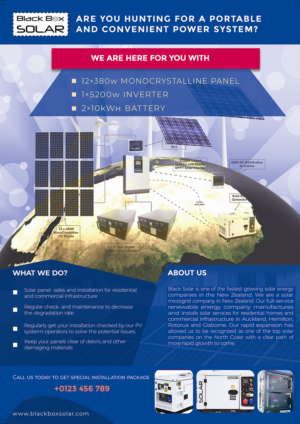 Flyer-Design von ahmed_iqbal für Black Box Solar Limited | Design #25224648