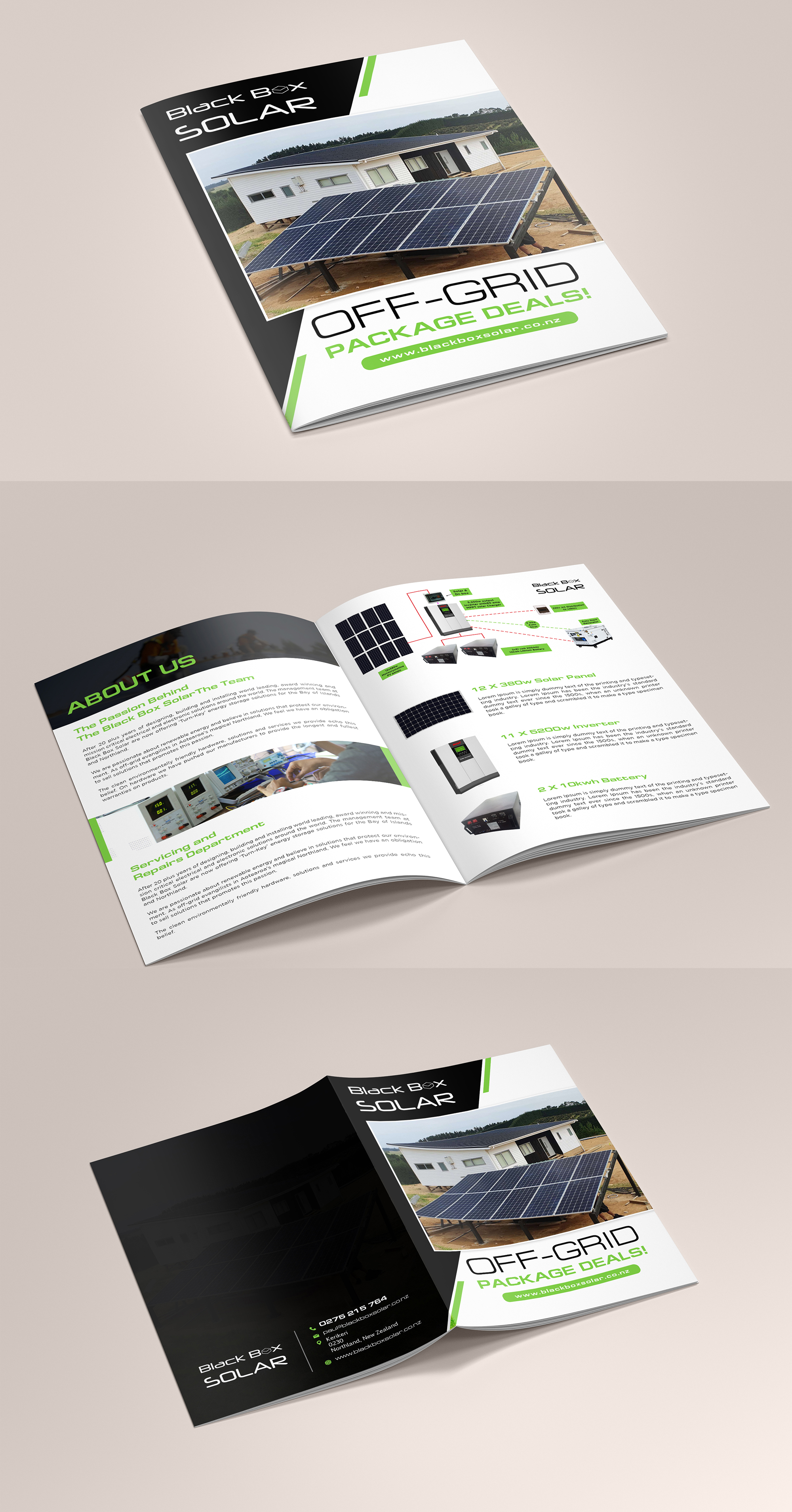 Diseño de Flyer por ZeneFashions para Black Box Solar Limited | Diseño #25204647