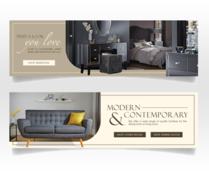 2 Creative Website Banners for Furniture Brand | Diseño Gráfico por Luniere Designs