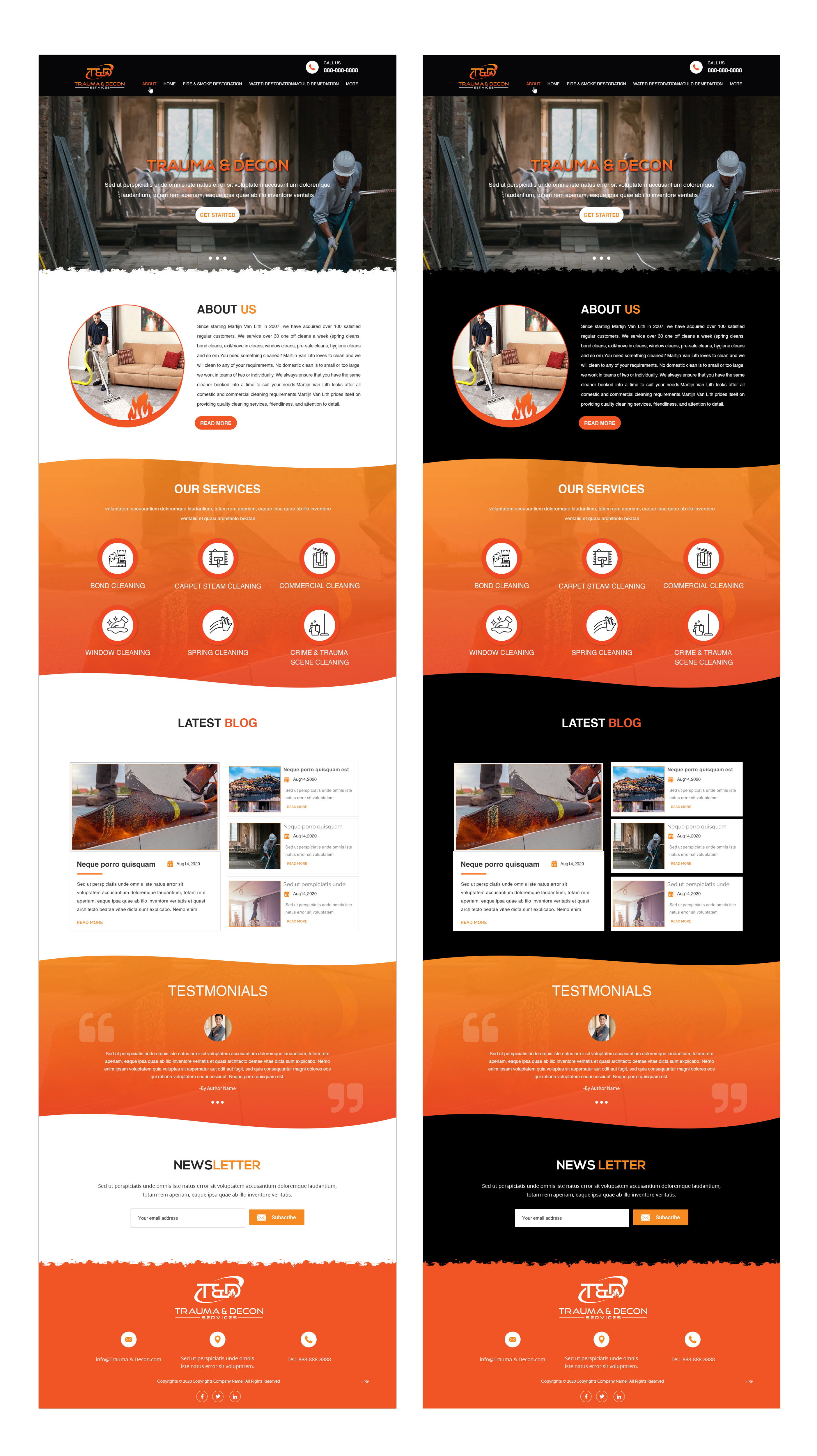 Wordpress Design by pb for Trauma & Decon Services | Design #25195549