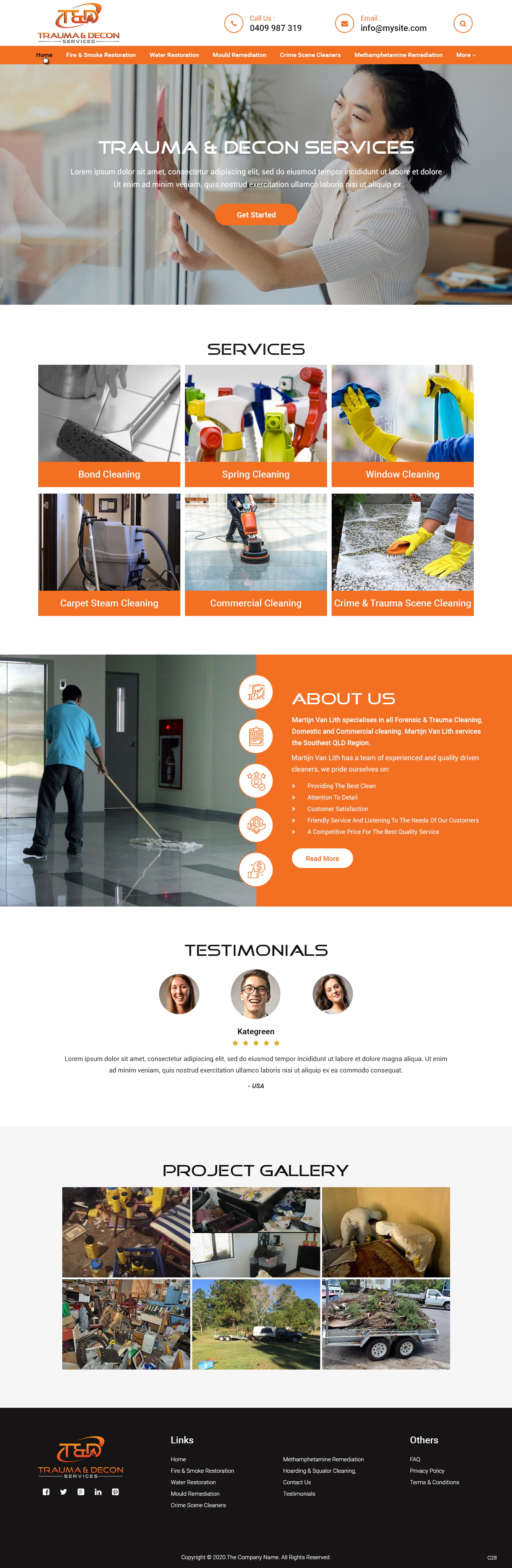 Wordpress Design by pb for Trauma & Decon Services | Design #25195551