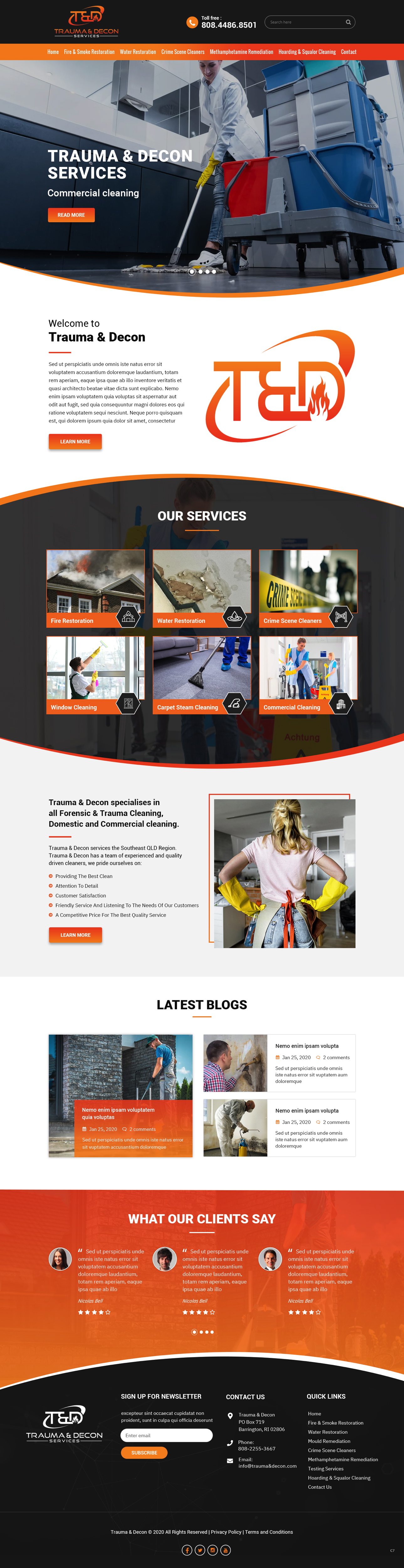 Wordpress Design by pb for Trauma & Decon Services | Design #25195552