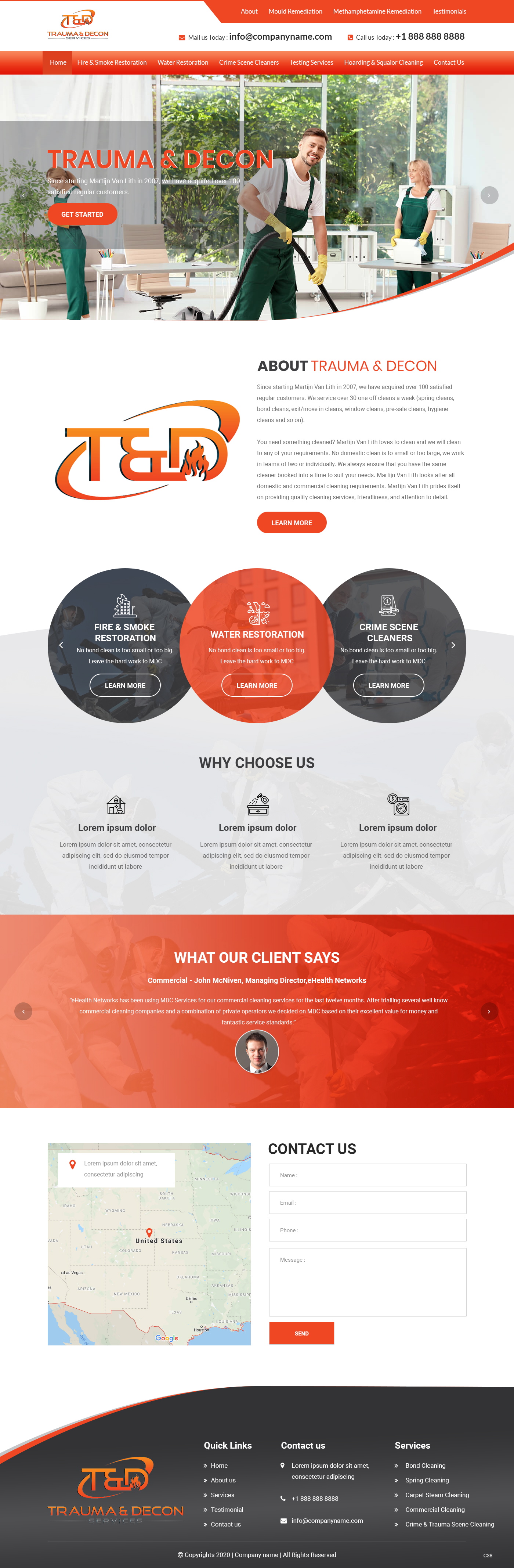 Wordpress Design by pb for Trauma & Decon Services | Design #25195554