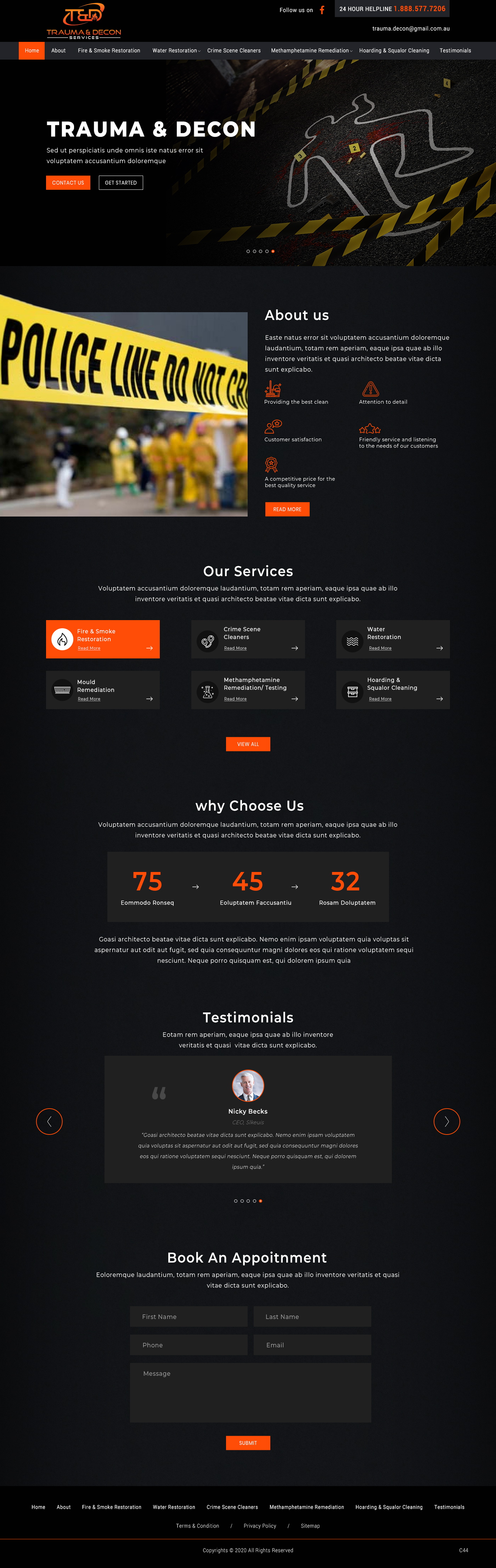 Wordpress Design by pb for Trauma & Decon Services | Design #25195556