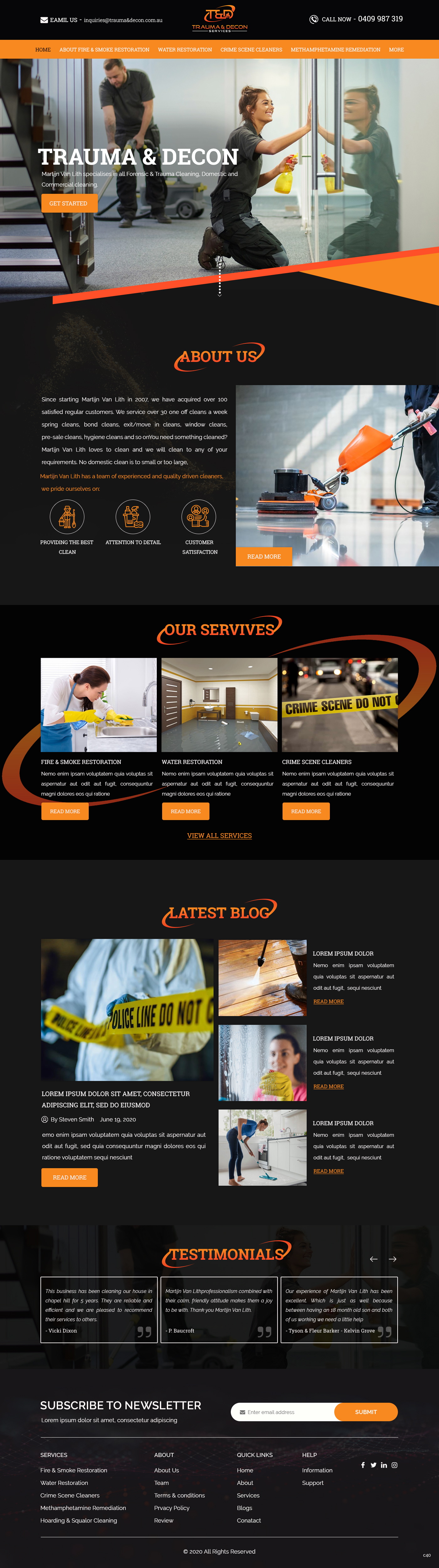 Wordpress Design by pb for Trauma & Decon Services | Design #25195557