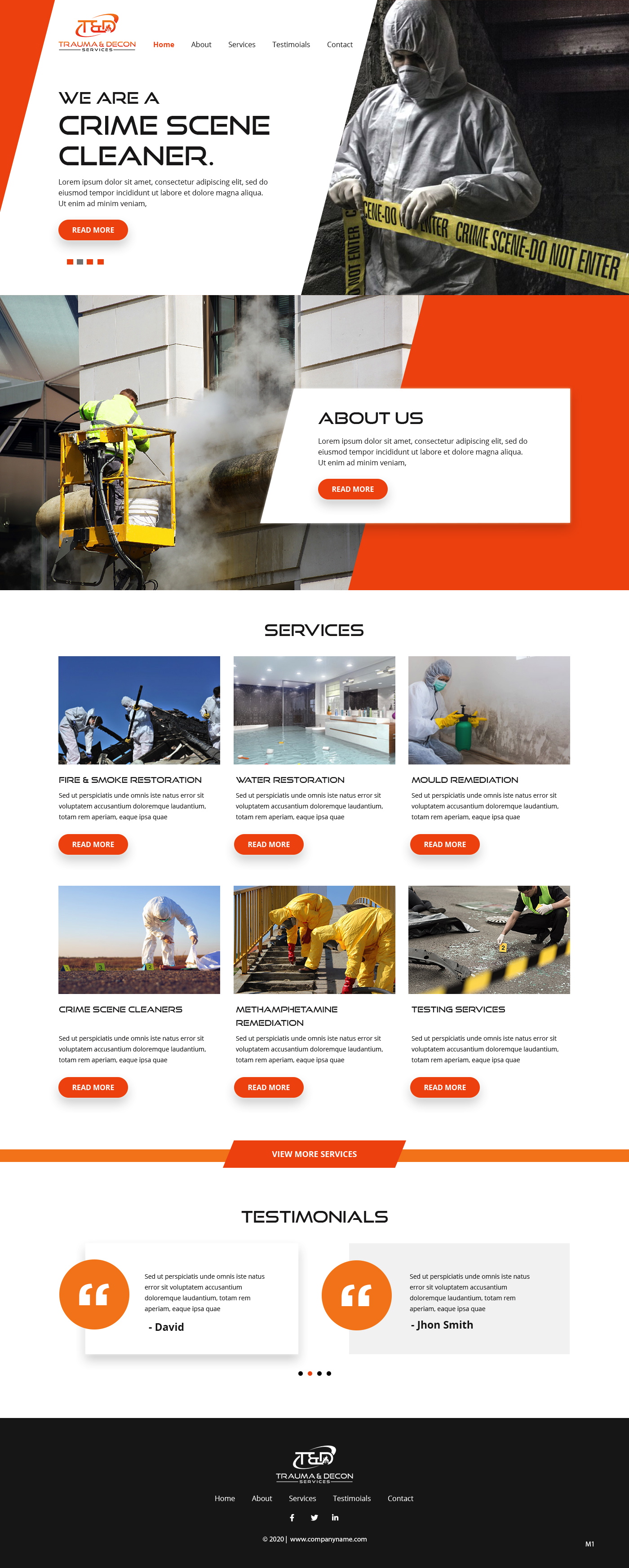Wordpress Design by pb for Trauma & Decon Services | Design #25195565