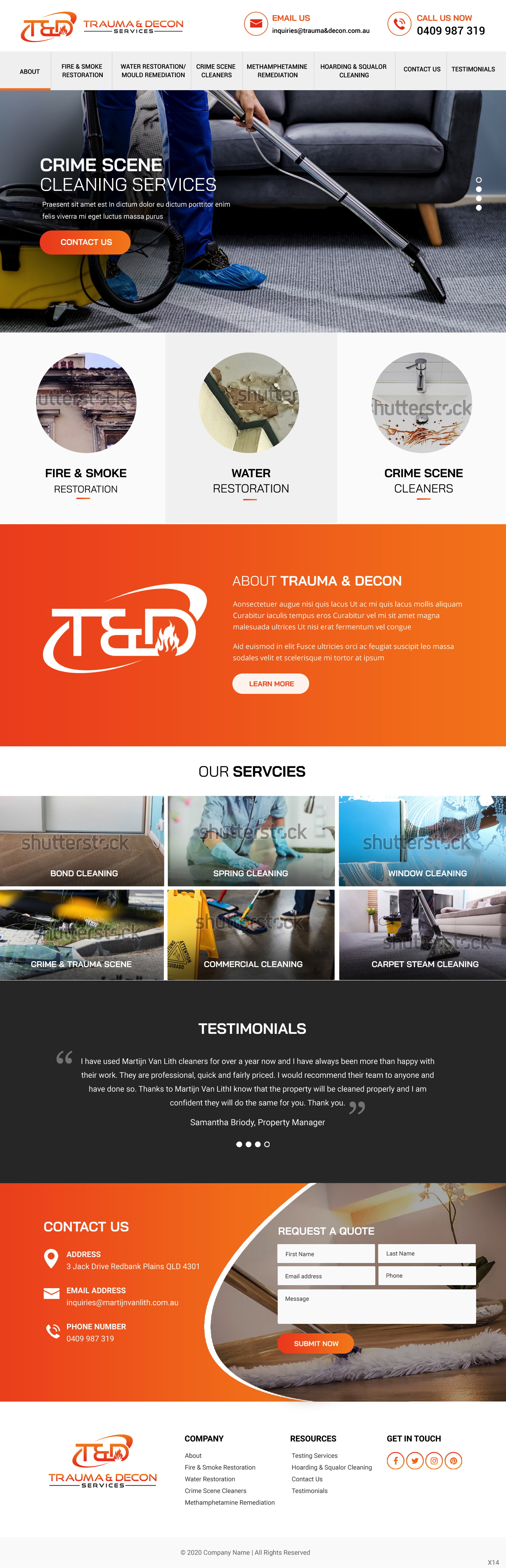 Wordpress Design by pb for Trauma & Decon Services | Design #25195566