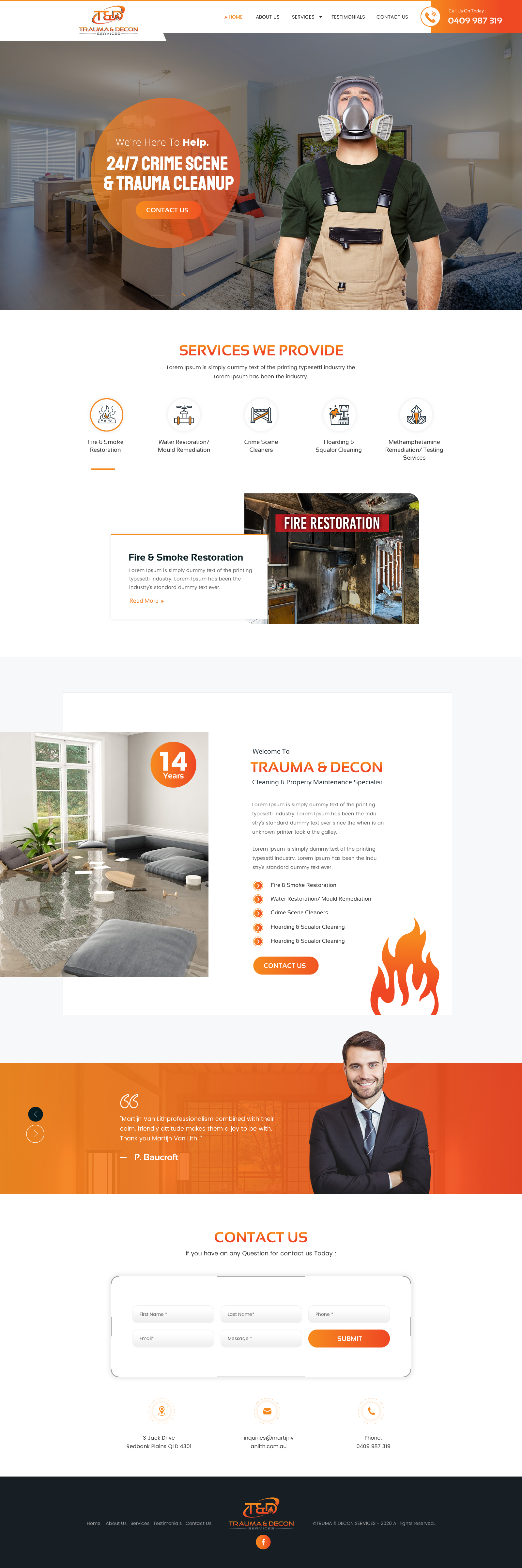 Wordpress Design by rightway for Trauma & Decon Services | Design #25211561