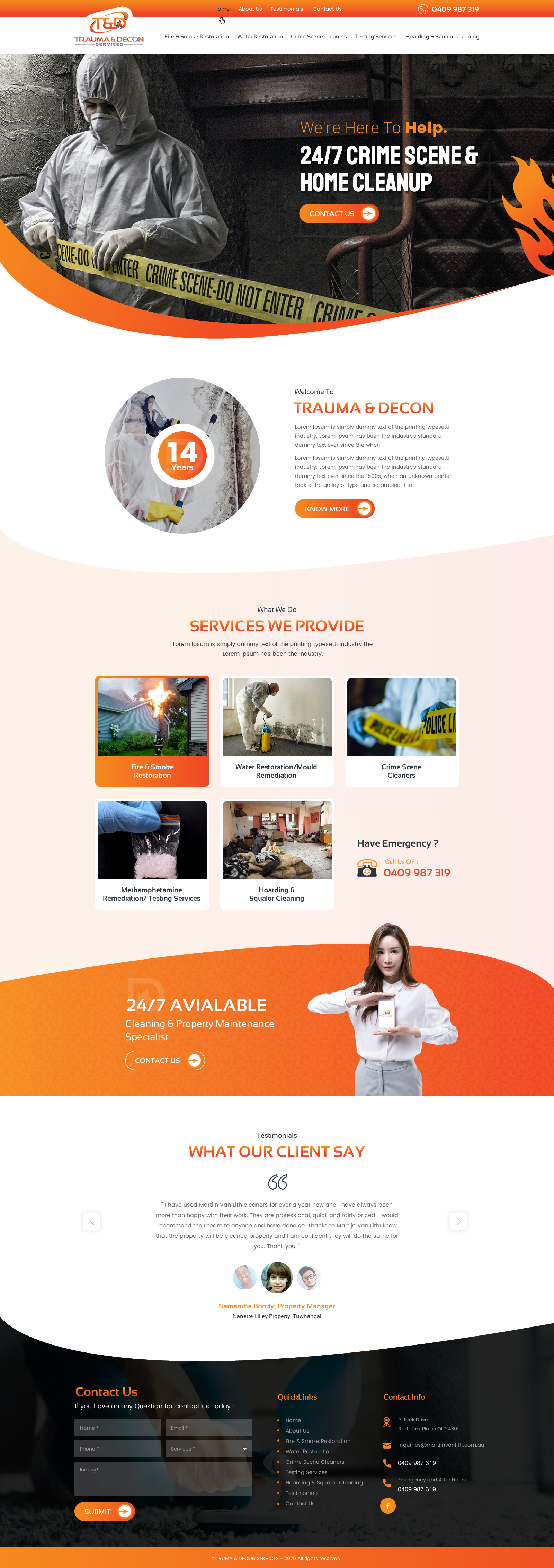 Diseño Wordpress por rightway para Trauma & Decon Services | Diseño #25211562