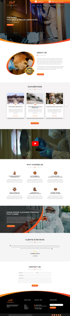 Wordpress Design by bdesigner9 for Trauma & Decon Services | Design: #25239885
