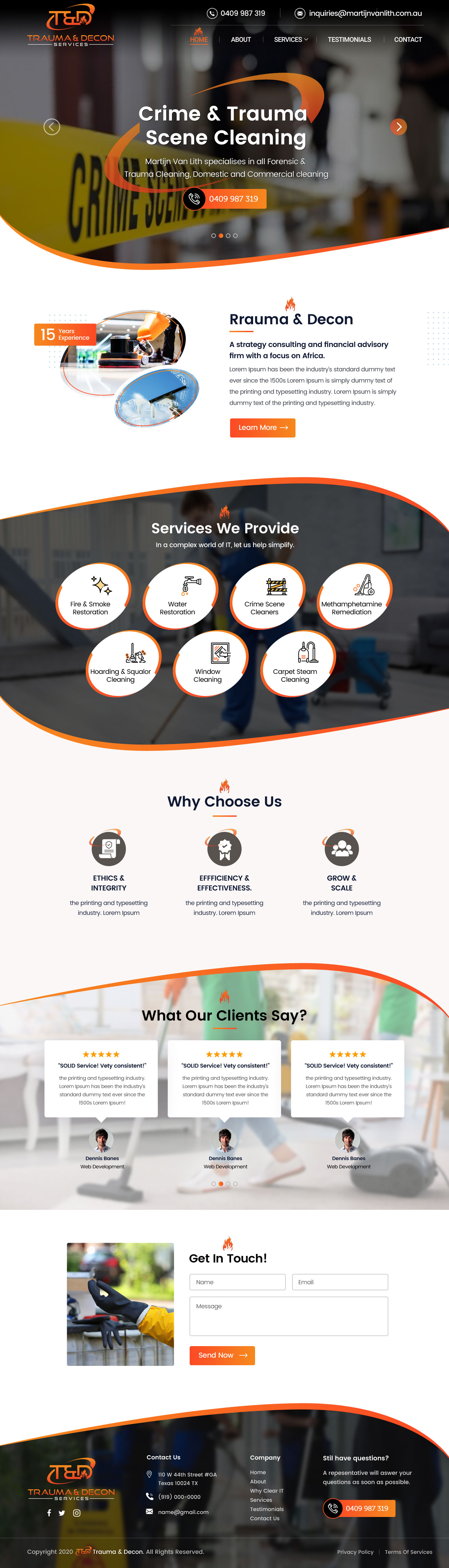 Diseño Wordpress por Shijo John para Trauma & Decon Services | Diseño #25191843