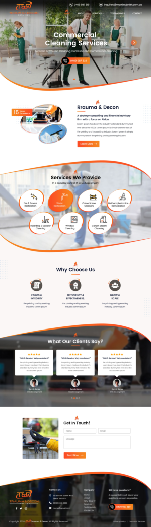 Wordpress Design by Shijo John for Trauma & Decon Services | Design: #25191855