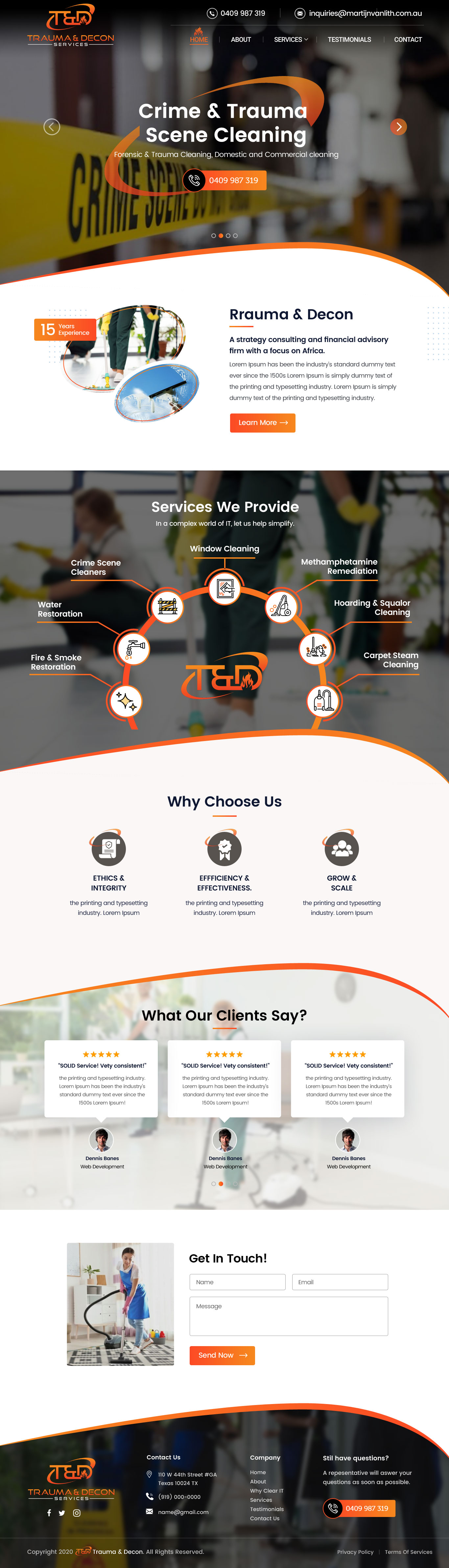 Wordpress Design by Shijo John for Trauma & Decon Services | Design #25193069