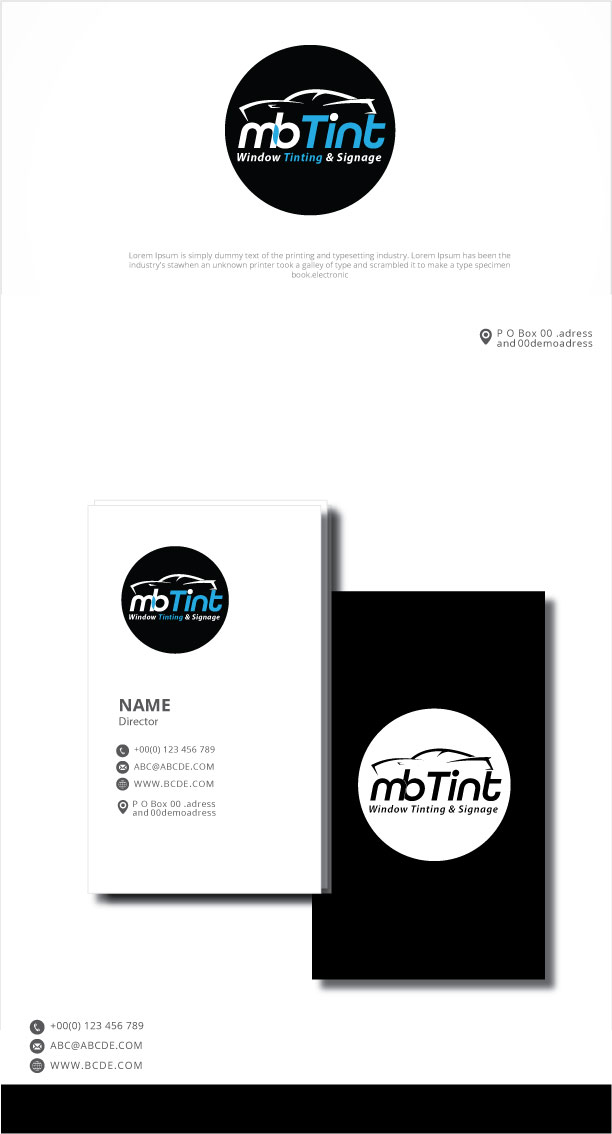 Logo Design by graphicevolution for MB TINT & SIGNAGE | Design #25199488