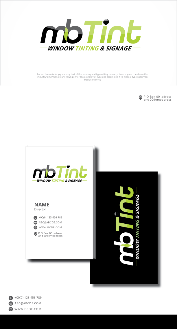 Logo Design by graphicevolution for MB TINT & SIGNAGE | Design #25227092