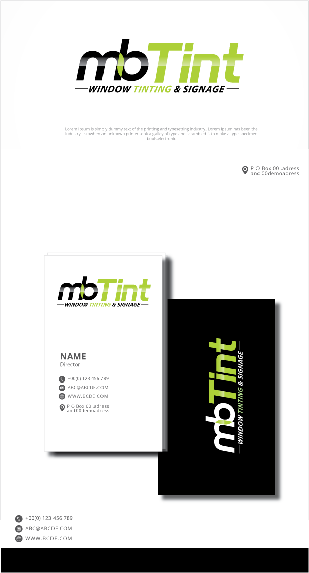 Logo Design by graphicevolution for MB TINT & SIGNAGE | Design #25227093