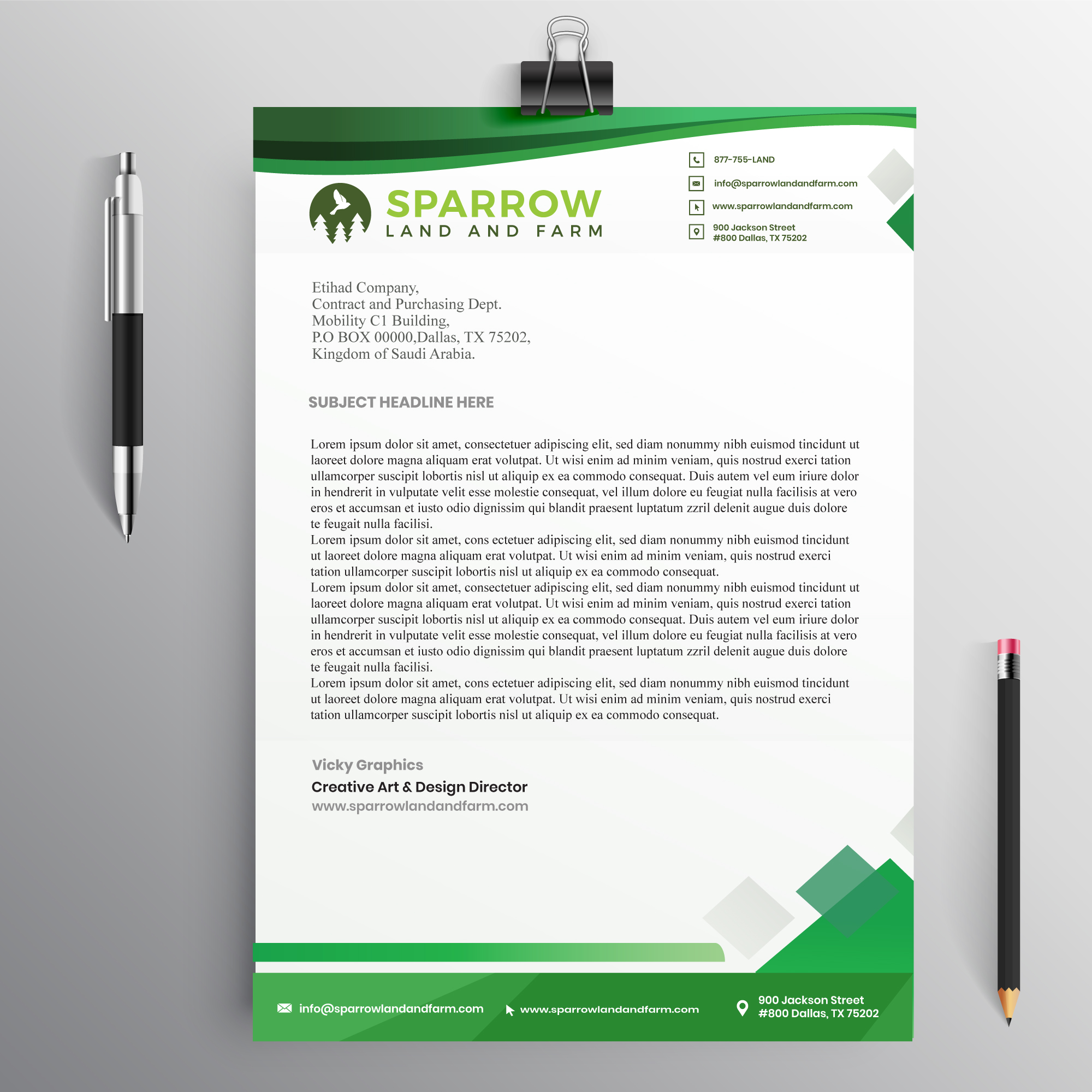 Letterhead Design by Vicky Graphics for this project | Design #25236595