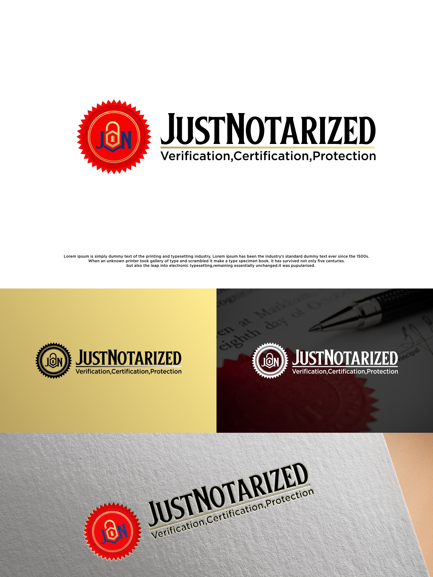 Logo Design by 2662 DESIGN for JustNotarized Inc | Design #25211173