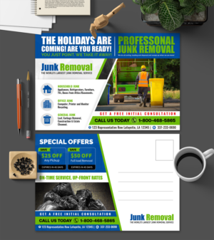Junk Removal Postcard  | Postcard Design by SAI DESIGNS