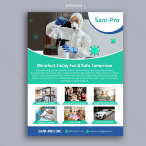 Sani-Pro Disinfecting company | Diseño de Flyer por DA.