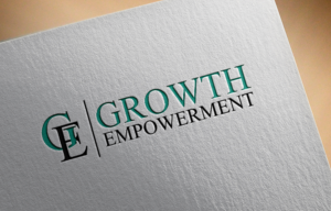 Logo with the letters, GE, also with the words 